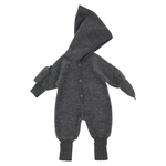 REIFF - Baby Thermal Coverall Romper with Hood and Mittens, 100% Organic Merino  Wool Fleece