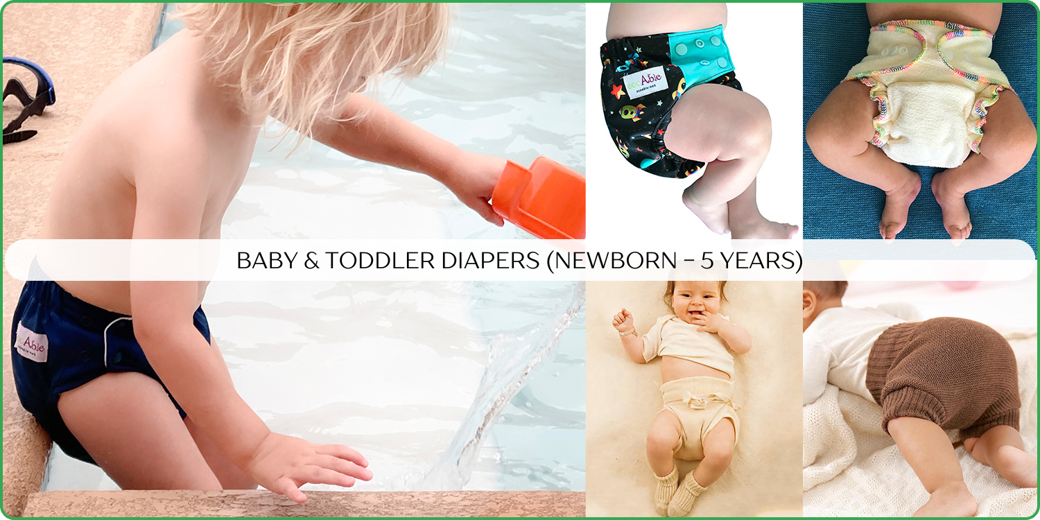 EcoAble Cloth Diapers, Potty Training Pants and Reusable Swim Diapers for Babies and Toddlers