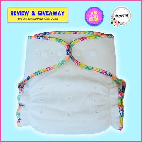 Review: EcoAble Bamboo Fitted Cloth Diaper by Elowyn & Me