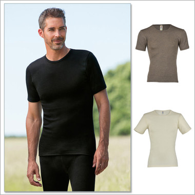 Men's Thermal Underwear Base Layer Long Sleeve Shirt, 70% Organic Merino  Wool 30% Silk