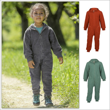 ENGEL - Kids Coverall Romper with Hood, 100% Organic Boiled Wool