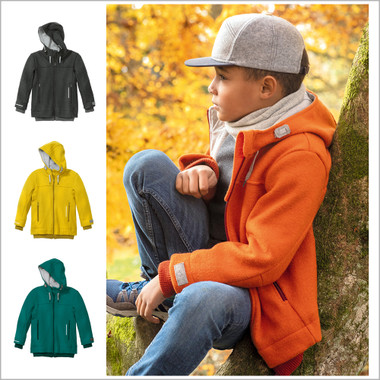 DISANA - Kids' Wool Jacket: Warm Outdoor Coat with Hood, 100