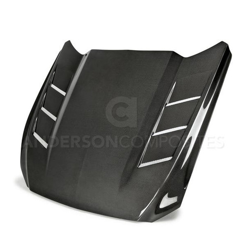Anderson Composites Double Sided Carbon Fiber Bonnet - SA Style - Ford Mustang - 2015-2017