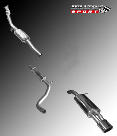 Milltek Turbo Back Resonated Exhaust System inc High Flow Sports Cat - Seat Ibiza FR 1.8 20VT FR 2004-
