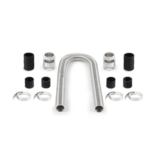 Universal Flexible Stainless Steel Radiator Hose Kit, Chrome, 36in