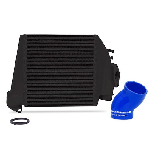 Top-Mount Intercooler, Black Cooler Blue Hoses, fits Subaru WRX 2008-2014