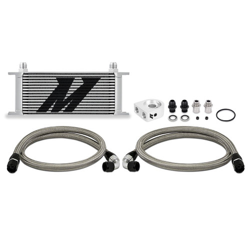 Universal Oil Cooler, 16-Row, Silver, Kit