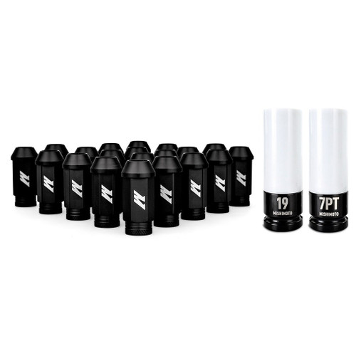 Aluminum Locking Lug Nuts M12x1.25, Black, 20pc Set