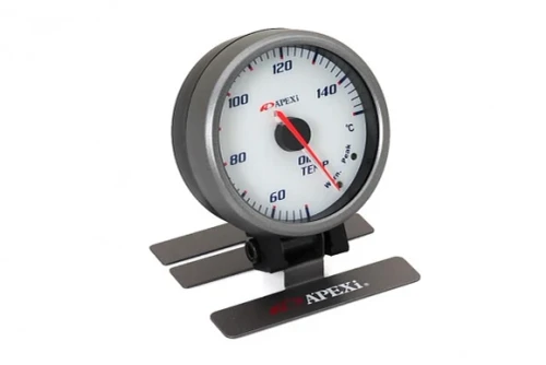 APEXi EL II System Gauge,  Oil Temp, White Display / Silver Ring
