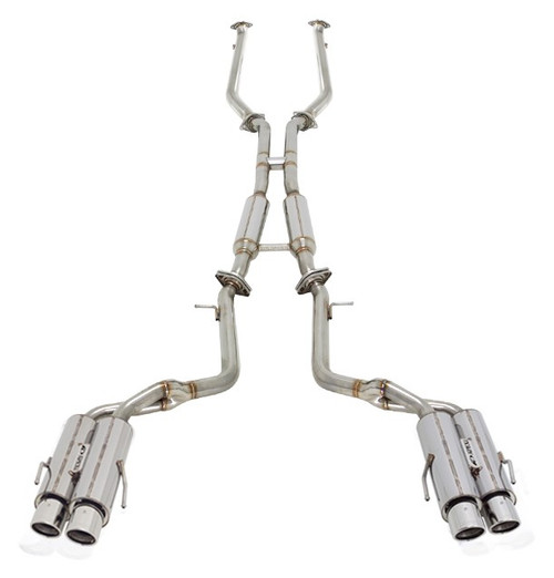 A'pexi N1-X Evolution Extreme Exhaust System - Resonated - Polished Tails - Lexus RC-F