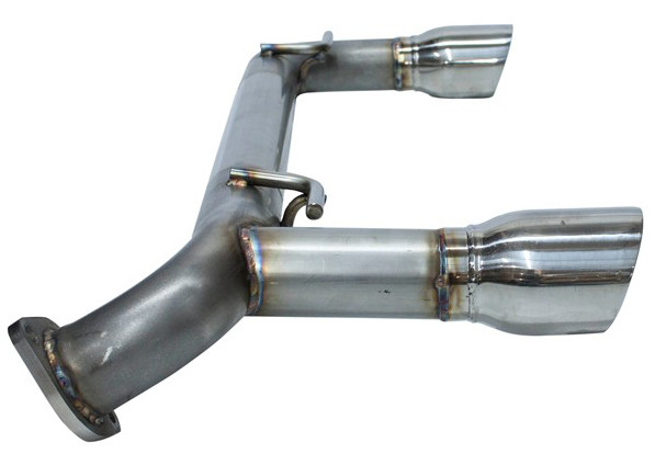 Berk Technology Dual Exit Rear Silencer Delete Pipe (Polished Tail Trims) - Subaru BRZ / Toyota GT86