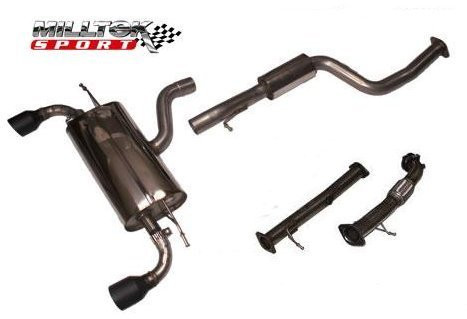 Milltek Resonated Turbo Back Exhaust System inc De-Cat Pipe - Ford Focus ST 225