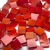 Red Streaky Stained Glass Mosaic Tiles