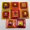 FUSED Stained Glass Tiles, 8pcs, PYRAMIDS, Assorted