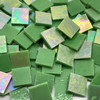 Olive Green Opal Luminescent Stained Glass Mosaic Tiles COE 96