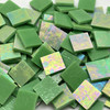 Olive Green Opal Luminescent Stained Glass Mosaic Tiles COE 96