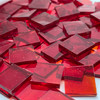 Red-Orange Streak Stained Glass Mosaic Tiles