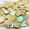Amber & White Opal Iridescent Stained Glass Mosaic Tiles