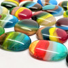 FUSED Stained Glass Tiles, 8pcs, Oval, Round, Oblong & Eggs