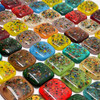 FUSED Stained Glass Tiles, Lg, 8pcs, SPRINKLES GALORE, Colors