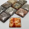 NEW 10 Wild Animals Square Glass Cabochons, 20mm Large