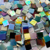 Iridescent/Luminescent 1/2" Mix Stained Glass Mosaic Tiles (1 lb)