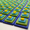 FUSED Stained Glass Tiles, 8pcs, PYRAMIDS, Set B