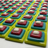 FUSED Stained Glass Tiles, 8pcs, PYRAMIDS, Set C