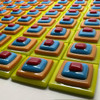 FUSED Stained Glass Tiles, 8pcs, PYRAMIDS, Set F