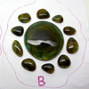 Fused Stained Glass SWIRLY Set-B, Translucent, 11pcs