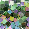 NEW Sparkling Spruce Iridescent Stained Glass Mosaic Tiles COE 96