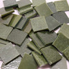 GGG 3/4" x 3/4" Olive Green Opal Stained Glass Mosaic Tiles COE 96 (40 tiles)