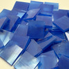 GGG 3/4" x 3/4" Cobalt Blue & Clear Wispy Stained Glass Mosaic Tiles COE 96 (40 tiles)