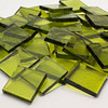 GGG 3/4" x 3/4" Lime Peel Translucent Stained Glass Mosaic Tiles COE 96 (40 tiles)