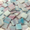 GGG 1/2" x 1/2" Aqua Rose Opal Stained Glass Mosaic Tiles COE 96 (100 tiles)