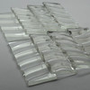 GGG 1" x 2-3/4" Clear Wavy Ripple Stained Glass Mosaic Tiles COE 96 (8 tiles)