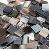 GGG 1/2" x 1/2" Chocolate & White Streaky Stained Glass Mosaic Tiles COE 96 (100 tiles)