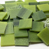 GGG 3/4" x 3/4" Oasis Green Opal Stained Glass Mosaic Tiles COE 96 (40 tiles)