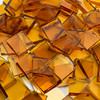 GGG 1/2" x 1/2" Light Amber Translucent Stained Glass Mosaic Tiles COE 96 (100 tiles)