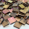GGG 1/2" x 1/2" Hi Fire Bronze Translucent Iridescent Stained Glass Mosaic Tiles COE 96 (100 tiles)
