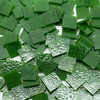 GGG 1/2" x 1/2" THIN Fern Green Translucent Stained Glass Mosaic Tiles COE 96 (100 tiles)