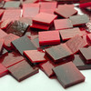 GGG 1/2" x 1/2" Dark Red Streaky Opal Stained Glass Mosaic Tiles COE 96 (100 tiles)