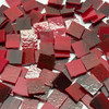 GGG 1/2" x 1/2" Dark Red Streaky Opal Stained Glass Mosaic Tiles COE 96 (100 tiles)