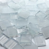 Clear & White Wispy Stained Glass Mosaic Tiles
