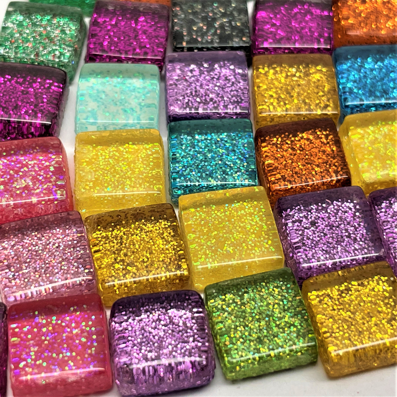 Fun Multi Color Glitter Glass Mosaic Tiles 1/2 Pound Bulk Mosaic Tile Bulk  Glitter Glass Mosaic Tiles Mosaic Supplies 