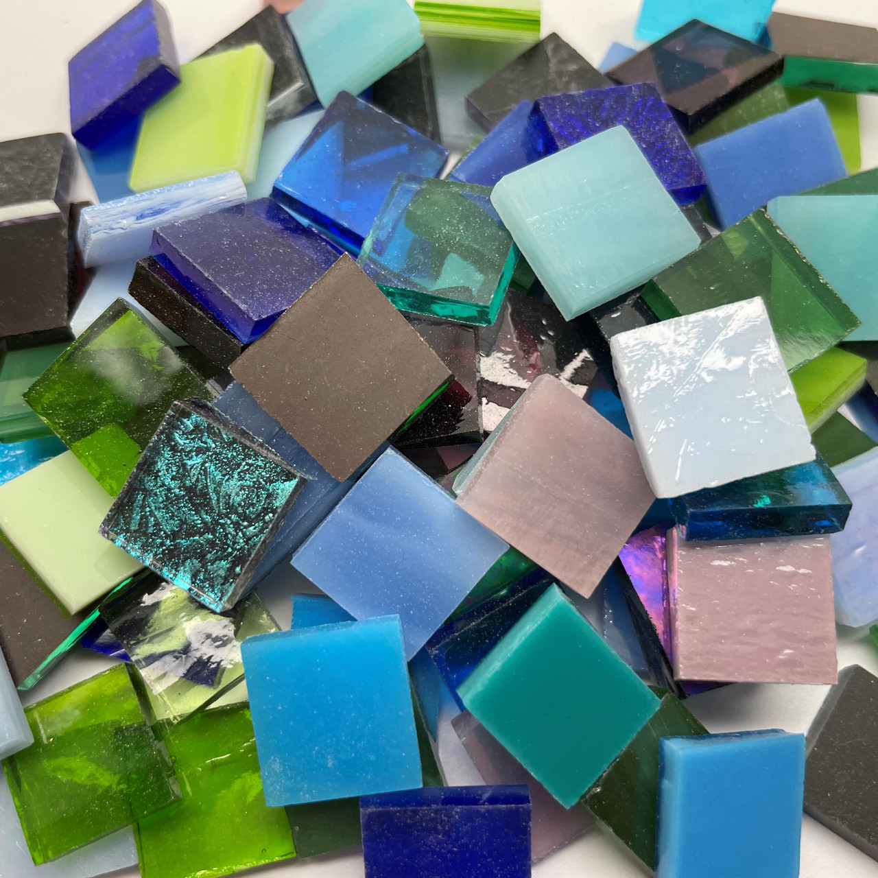 30% OFF Cool Mix Stained Glass Mosaic Tiles