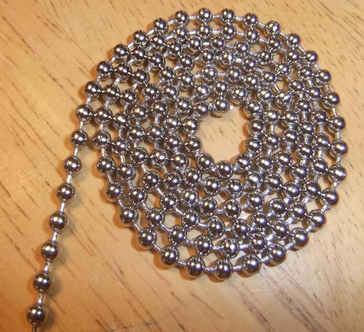 #8 Silver Ball Chain, 10 feet