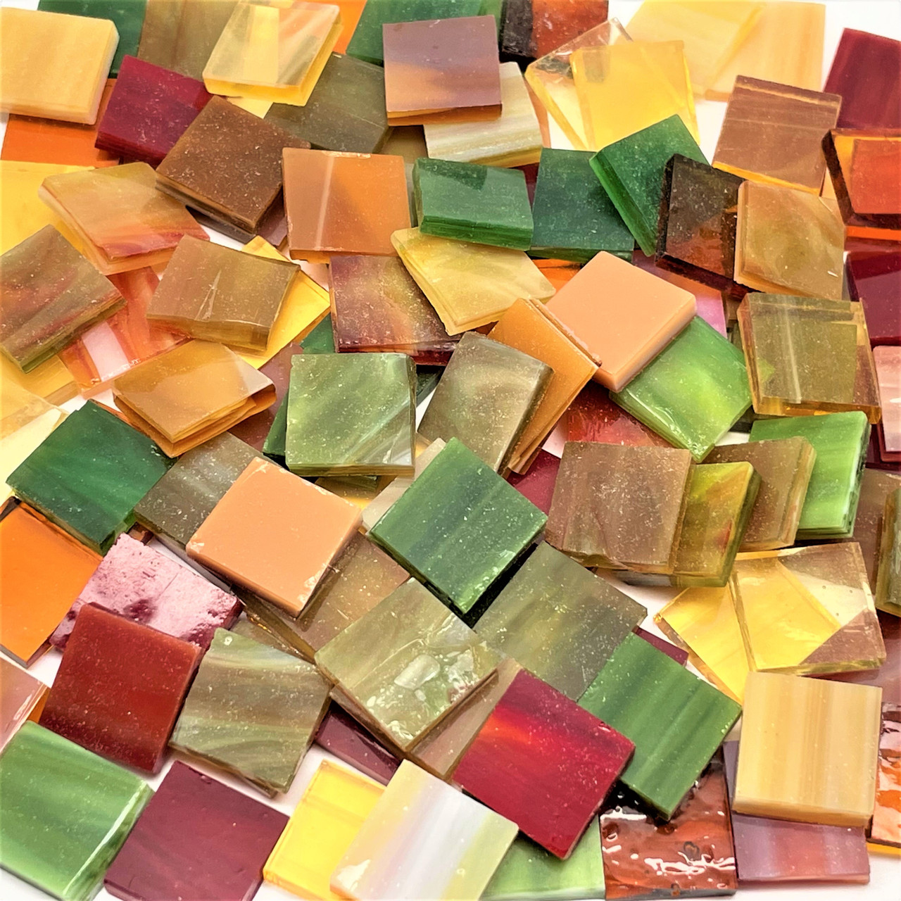 Earth Tones Mix Stained Glass Mosaic Tiles