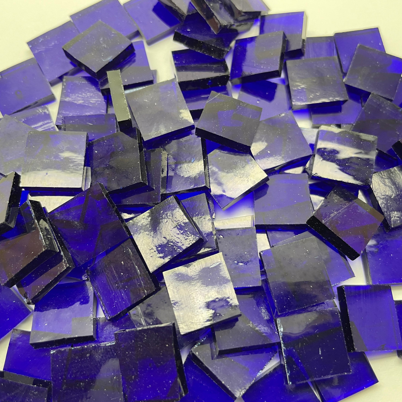 HALF PRICE:  Cobalt Blue Cathedral Stained Glass Mosaic Tiles