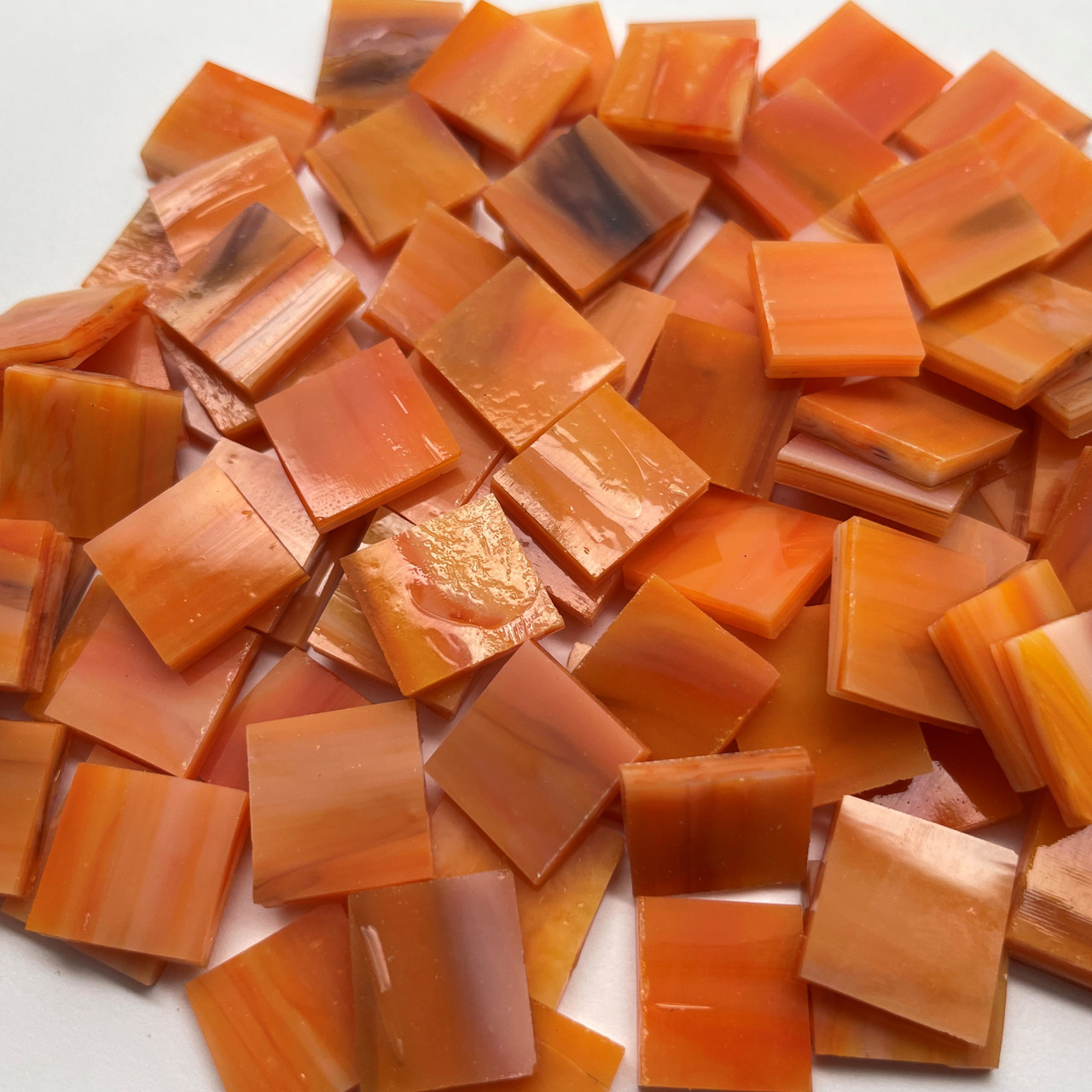 Fiery Orange Opal Stained Glass Mosaic Tiles Mosaic Tile Mania